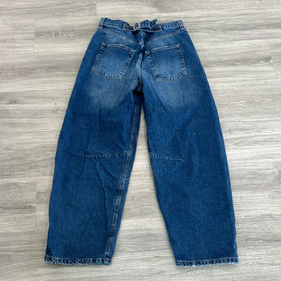 BDG Blue Flare Barrel Leg Jeans - Buckle Waist Adjuster - 30W - Picture 3 of 3